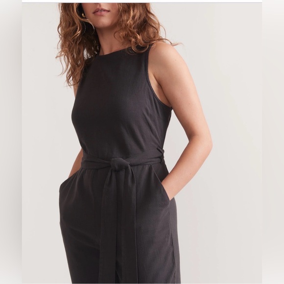 Marine Layer Eloise Belted Black  Jumpsuit . Size M - Picture 3 of 14